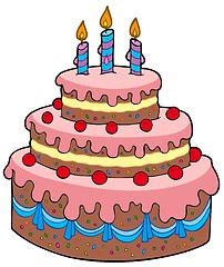 Image showing Big cartoon birthday cake
