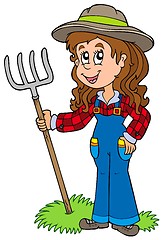 Image showing Cute farm girl