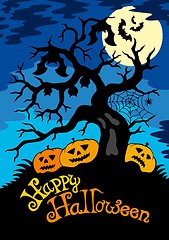 Image showing Happy Halloween theme with tree