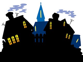 Image showing Cartoon village skyline