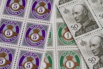 Image showing Norwegian stamps