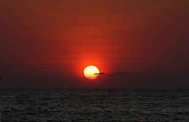 Image showing Sunset over sea in Puerto Escondido