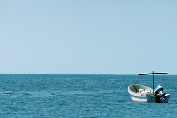 Image showing Single boat on the sea