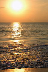 Image showing Beach during the sunset, Puerto Escondido, Mexico