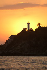 Image showing Beach during the sunset, Puerto Escondido, Mexico