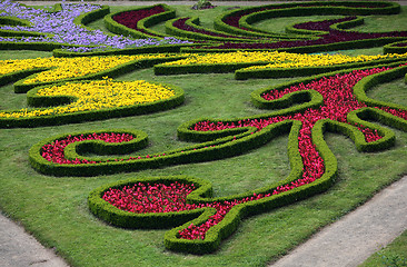 Image showing Flower garden of Castle in Kromeriz, Czech Republic