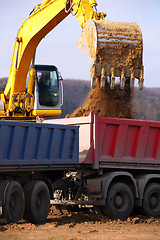 Image showing Yellow excavator