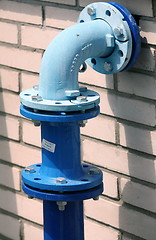 Image showing Blue pipe line
