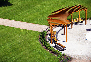 Image showing Park with benches