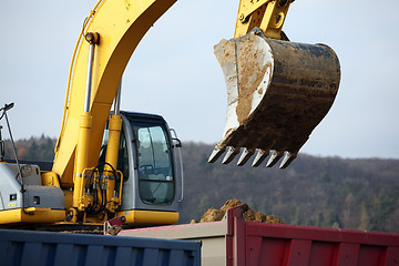 Image showing Yellow excavator