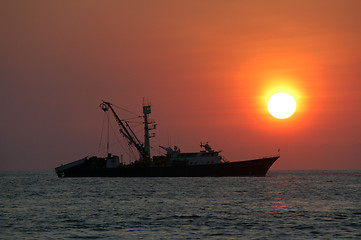 Image showing Sunset over sea in Puerto Escondido