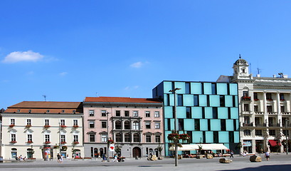 Image showing Freedom square in day light with modern and historical buildings