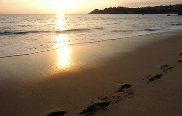 Image showing Beach during the sunset, Puerto Escondido, Mexico