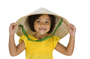 Image showing asian farmer girl with missing teeth