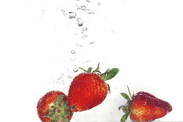 Image showing splash strawberry