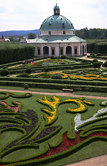 Image showing Flower garden of Castle in Kromeriz, Czech Republic