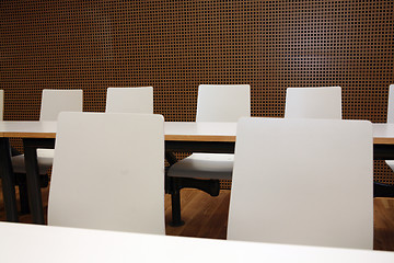 Image showing Boardroom with white seats