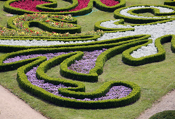 Image showing Flower garden of Castle in Kromeriz, Czech Republic