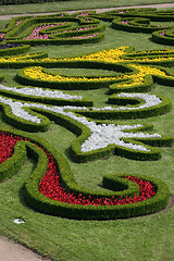 Image showing Flower garden of Castle in Kromeriz, Czech Republic