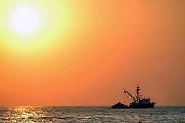 Image showing Sunset over sea in Puerto Escondido