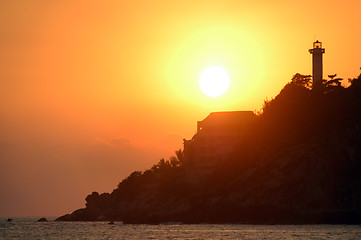 Image showing Beach during the sunset, Puerto Escondido, Mexico