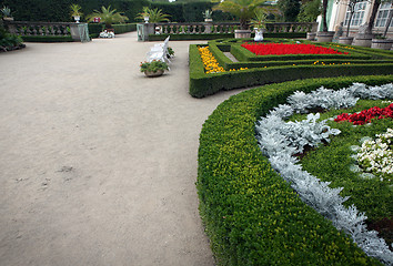 Image showing Flower garden of Castle in Kromeriz, Czech Republic