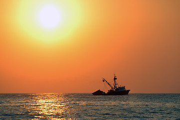 Image showing Sunset over sea in Puerto Escondido