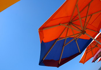 Image showing colorful beach umbrellas