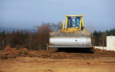 Image showing Yellow excavator