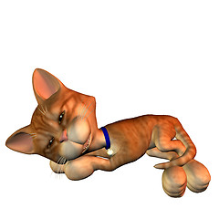 Image showing Katze in schlafender Pose