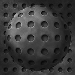 Image showing Abstract metal balls with holes
