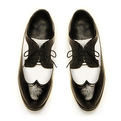 Image showing Two-tone patent leather men's shoes