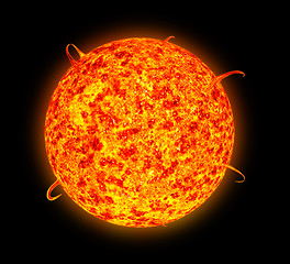 Image showing Illustration of sunspot and solar flare activity