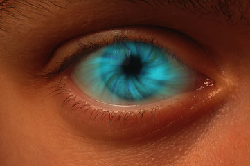 Image showing Blue Vortex in an Eyeball