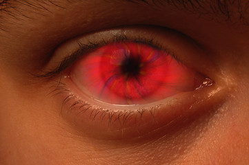 Image showing Red Vortex in an eyeball