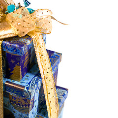 Image showing blue gift boxes