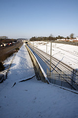 Image showing Snow on the track