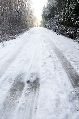 Image showing Snowy lane