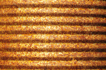 Image showing Rusty corrugated metal surface