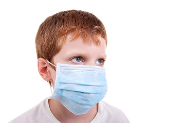 Image showing young boy with a medical mask