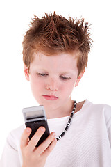 Image showing kid looking to the phone