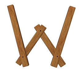 Image showing wooden w