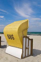 Image showing beach chair sea