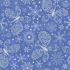 Image showing Blue christmas repeating pattern