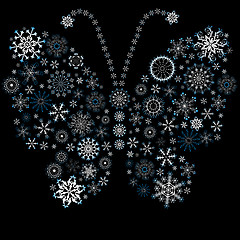 Image showing Christmas snowflake-butterfly