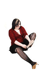 Image showing Girl with torn up pantyhose.