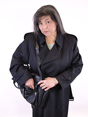 Image showing Female in Overcoat