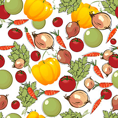 Image showing Vegetables pattern on white