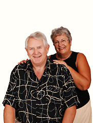 Image showing Senior couple sitting for portrait.