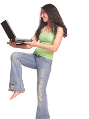 Image showing Happy girl with laptop.